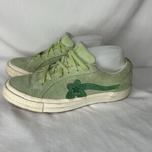 Converse x Golf le Fleur One Star Ox Sneakers Suede Jade Lime Colorway Womens 7